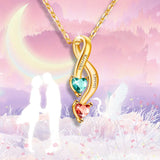 Personalized Birthstones Water Drop Copper Pendant Necklace for Women