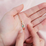 Personalized Birthstones Water Drop Copper Pendant Necklace for Women