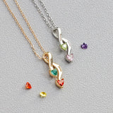 Personalized Birthstones Water Drop Copper Pendant Necklace for Women