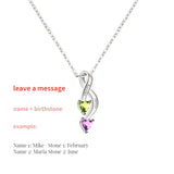 Personalized Birthstones Water Drop Copper Pendant Necklace for Women