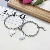 Couples Magnetic Heart Puzzle Bracelet Set, Stainless Steel Charm Jewelry