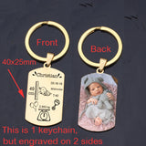 Personalized Baby Name Dog Tag Keychain