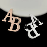Personalized Stainless Steel Initials Brooch
