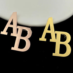 Personalized Stainless Steel Initials Brooch