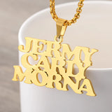 3 Names Necklace Personalized Family Initial Necklaces