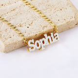 Personalized Double-Plated Name Necklace with Cuban Chain