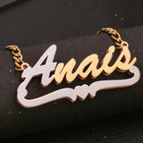 Personalized 3D Name Necklace with Heart Pendant