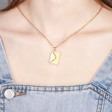 3D Photo Letter Envelope Necklace Stainless Steel Personalized Picture Pendant