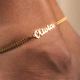 3mm Cuban Chain Name Anklets For Women Stainless Steel Jewelry Gift Anklet