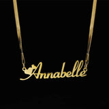 3mm Snake Chain Name Necklace Personalized Letter Nameplate Pendant