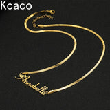 3mm Snake Chain Name Necklace Personalized Letter Nameplate Pendant