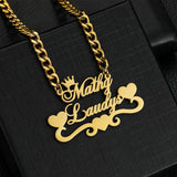 5mm Cuban Name Necklace Stainless Steel Personalized Silver Pendant Thick Chain