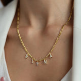 6mm Initial Necklace Zircon Pendant Mother's Gift
