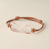 925 Silver Infinity Names Bracelet Leather Rope Family Jewelry