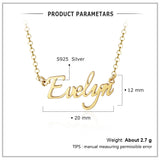 925 Silver Name Necklace Heart Pendant Personalized Choker Nameplate