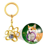 925 Silver Pet Photo Projection KeyRing Necklace