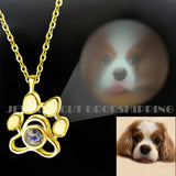 925 Silver Pet Photo Projection KeyRing Necklace