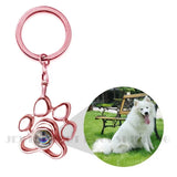 925 Silver Pet Photo Projection KeyRing Necklace