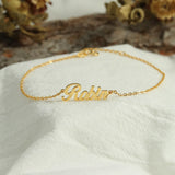 925 Silver Plated 18K Name Bracelet Personalized Letter Nameplate Jewelry