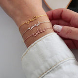 925 Silver Plated 18K Arabic Name Bracelet Personalized Islam Jewelry