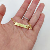 925 Silver Baby Name Bracelet Bar Personalized Engraved Bangle