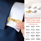 Personalized Name Engraved Cufflinks for Men