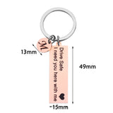 A-Z Initials Engrave Drive Safe Men Keychain Car Key Ring Jewelry