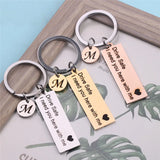 A-Z Initials Engrave Drive Safe Men Keychain Car Key Ring Jewelry