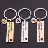 A-Z Initials Engrave Drive Safe Men Keychain Car Key Ring Jewelry