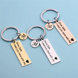 A-Z Initials Engrave Drive Safe Men Keychain Car Key Ring Jewelry