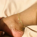 A-Z Initial Zircon Letters Anklets Stainless Steel Couple Ankles Chain