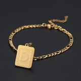 A-Z Rectangle Letters Necklace & Bracelet Pendant Initial Jewelry