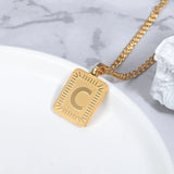 A-Z Rectangle Letters Necklace & Bracelet Pendant Initial Jewelry