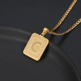 A-Z Rectangle Letters Necklace & Bracelet Pendant Initial Jewelry