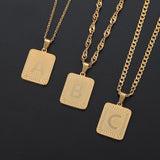 A-Z Rectangle Letters Necklace & Bracelet Pendant Initial Jewelry