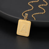 A-Z Rectangle Letters Necklace & Bracelet Pendant Initial Jewelry