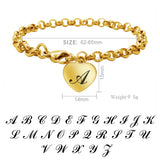 A-Z Stainless Steel Heart Bracelet DIY Letters Alphabet
