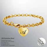 A-Z Stainless Steel Heart Bracelet DIY Letters Alphabet