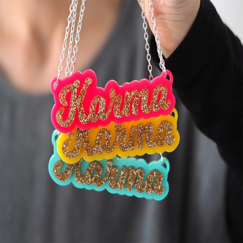 Custom Acrylic Name Necklace for Men and Women