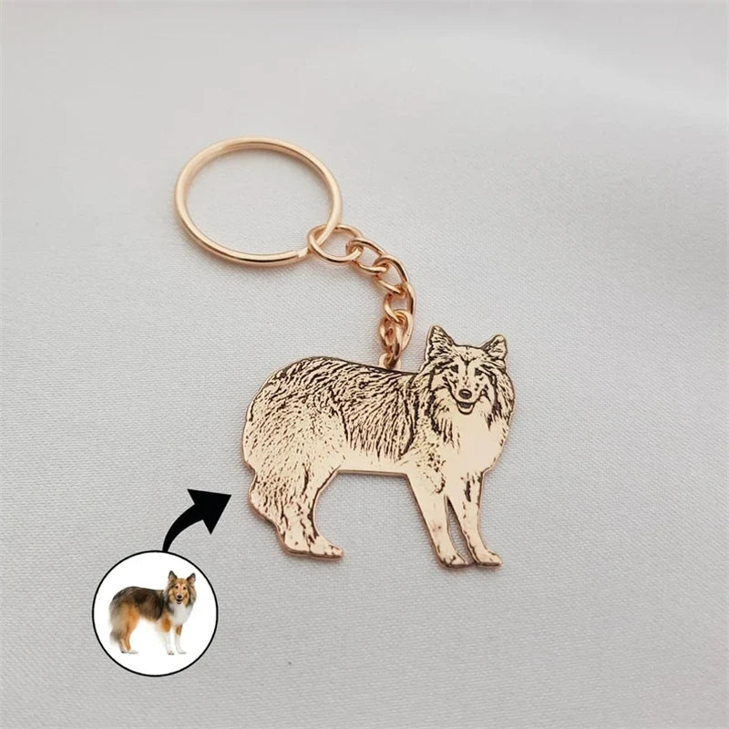 Animal Shape Stainless Steel Keychain Jewelry for Men Women Key Ring