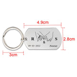 Personalized Couple Keychain - Pinky Promise Date & Initials Keyring