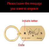Personalized Couple Keychain - Pinky Promise Date & Initials Keyring