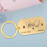 Personalized Couple Keychain - Pinky Promise Date & Initials Keyring