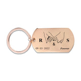 Personalized Couple Keychain - Pinky Promise Date & Initials Keyring