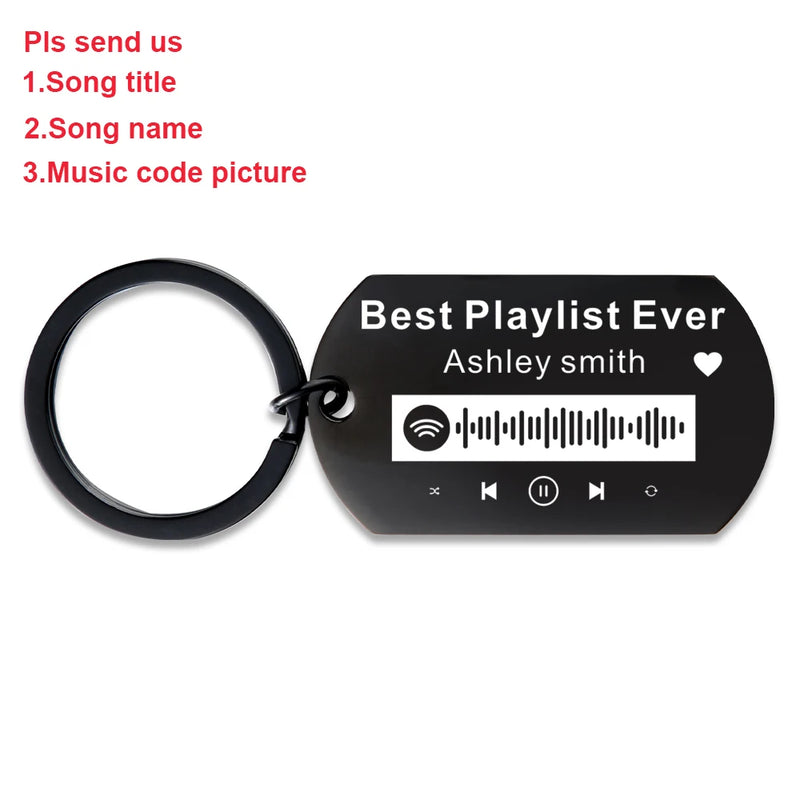 Anniversary Music Keyring, Spotify Code KeyChain