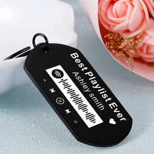 Anniversary Music Keyring, Spotify Code KeyChain