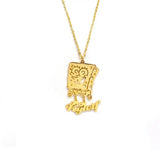 Cartoon Character Name Necklace Stainless Steel Logo Letter Jewelry