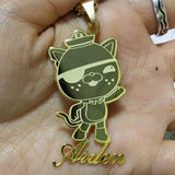 Cartoon Character Name Pendant Kids Necklace Stainless Steel Necklace