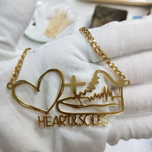 Cartoon Character Name Pendant Kids Necklace Stainless Steel Necklace