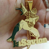Cartoon Character Name Pendant Kids Necklace Stainless Steel Necklace